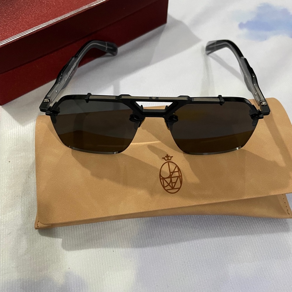 Men's Black Frame Sunglasses with Brown Lenses